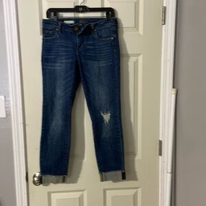 Kut “Amy” crop with cuff. , like new..2 pair. One pair has torn left knee
